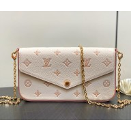 Louis Vuitton M14968 Félicie Pochette Bicolor Eden Embossed grained cowhide leather 2025