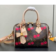 LV x TM Speedy Bandoulière 20 M13094 Monogram cherry coated canvas Cowhide-leather trim 2025