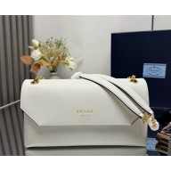 Prada Leather shoulder Bag 1BD371 white 2025