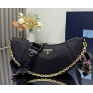 Prada Demi-lune Re-Nylon shoulder bag 1BH222 black 2025