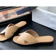 Chanel mules flat calf leather beige 052004 2025
