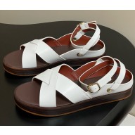 Loro Piana Leo Sandal Bull Leather white 2025