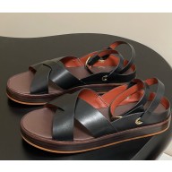 Loro Piana Leo Sandal Bull Leather black 2025