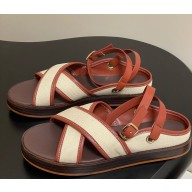 Loro Piana Leo Sandal Cotton, Linen  Natural/Deep Kummel 2025