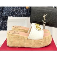 Valentino Garavani VLOGO Espadrille Wedge mules white 2025 