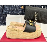 Valentino Garavani VLOGO Espadrille Wedge mules black 2025 