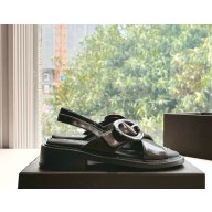 PRADA black Brushed leather sandals with buckle 1X962N 2025