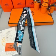 Hermes Twilly Silk Scarf 5x86cm 052103 2025