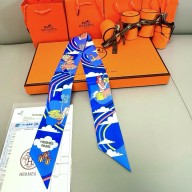Hermes Twilly Silk Scarf 5x86cm 052113 2025