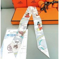 Hermes Twilly Silk Scarf 5x86cm 052114 2025