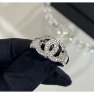 Chanel Ring Metal & Diamantés ABF782 Silver & Crystal 2025