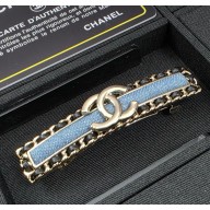 Chanel Hair Clip Metal, Resin & Lambskin ABF178 Silver & Blue 2025