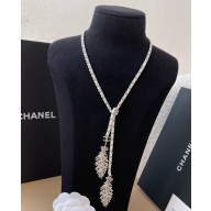 Chanel Necklace Metal, Calfskin & Strass ABF692 Silver & Crystal 2025