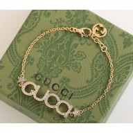'GUCCI' letter bracelet 774708 Antique gold-toned metal Crystal stars 2025