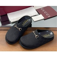 Gucci Women's mule with Horsebit 837130 black GG canvas 2025 