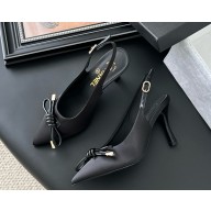 Chanel slingback pumps satin pointed black 2025