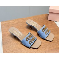 Miu Miu canvas sandals 052603 blue / Brandy 2025
