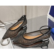 Aquazzura Ballerina mesh with crystal black 2025