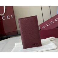 Gucci Ivory interior bi-fold card case 817038 Gucci Rosso Ancora red leather 2025