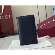 Gucci Oatmeal interior card case 817038 Dark blue leather 2025