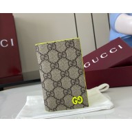 Gucci Acid green interior GG bi-fold wallet 768249 Beige and dark brown GG Supreme 2025