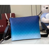 Gucci Chroma pouch 835692 Gradient blue GG Monogram coated fabric Blue leather trim 2025