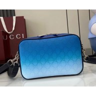 Gucci Chroma small crossbody bag 835691 Gradient blue GG Monogram coated fabric Dark blue leather trim 2025