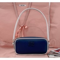 MIU MIU Leather pouch 5NE024 Blue/White 2025
