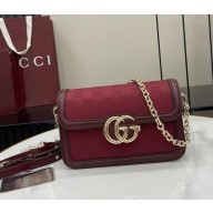 Gucci Go small shoulder bag 826761 Gucci Rosso Ancora red GG canvas Rosso Ancora red leather trim 2025
