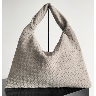 Bottega Veneta Large Hop Shoulder bag with Intrecciato craftsmanship in smooth suede Ecru 2025