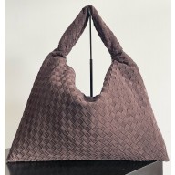 Bottega Veneta Large Hop Shoulder bag with Intrecciato craftsmanship in smooth suede Fondant 2025