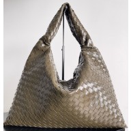 Bottega Veneta Large Hop Shoulder bag with Intrecciato craftsmanship in calf leather Pinecone 2025