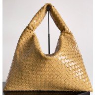 Bottega Veneta Large Hop Shoulder bag with Intrecciato craftsmanship in calf leather Dark praline 2025