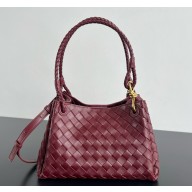 Bottega Veneta medium Parachute Shoulder bag in supple Intrecciato leather burgundy 2025
