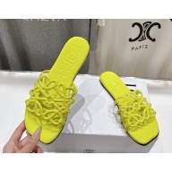 Loewe Petal Anagram slide in patent calfskin green 2025