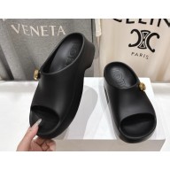 Loewe Foam Pebble slide Black/Gold 2025