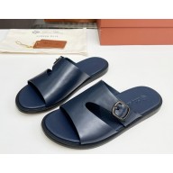 Loro Piana Pilat Walk Sandal Calfskin Navy Blue 2025