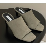Toteme Velour-leather bandeau mules army green heel 9cm 2025