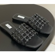Toteme Braided-leather bandeau slides black 2025