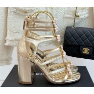 Chanel camellia sandals lambskin 052902 gold 2025