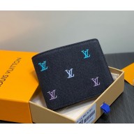 Louis Vuitton M13964 Multiple Wallet Gradient Blue LV Blason Denim 2025