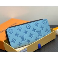 Louis Vuitton Zippy Wallet Sky Blue Monogram Shadow embossed calf leather 2025