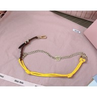 MIU MIU Leather, cord and metal trick 5TL510 Cognac/yellow 2025