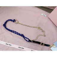 MIU MIU Leather, cord and metal trick 5TL510 Black/Baltic Blue 2025