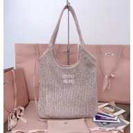 MIU MIU IVY sequin mesh bag 5BG231 Powder Pink 2025