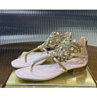 Rene Caovilla VENEZIANA GOLD AYERS LEATHER THONG SANDAL gold 2025