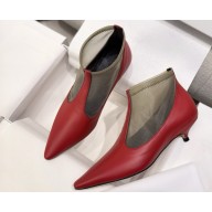The Row Bootie Mesh and Leather Scarlet 2025