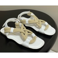 Miu Miu cord-detail Flat Sandals white 2025