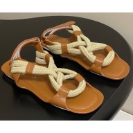 Miu Miu cord-detail Flat Sandals Cognac 2025