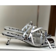 Loewe Petal sandal in suede and rhinestones silver heel 4.5cm 2025